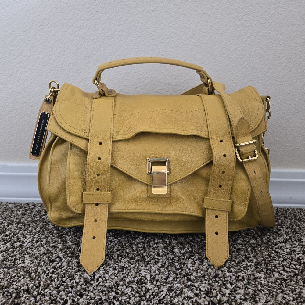 Proenza Schouler PS1 Mustard Yellow Leather Satchel Bag
